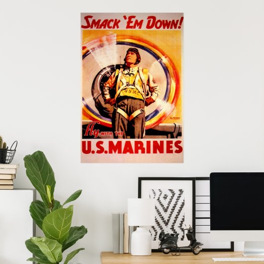Schlucken Sie 'Em Down!-US Marines! Poster (Heimbüro)