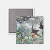 Schlucken und Blume Field, Bruno Liljefors Magnet (Vorderseite/Rückseite)