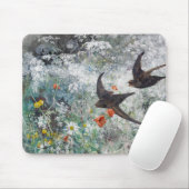 Schlucken und Blume Field, Bruno Liljefors Mousepad (Mit Mouse)