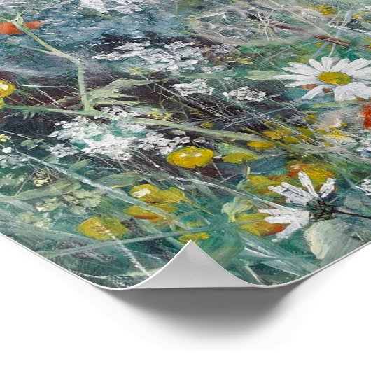 Schlucken und Blume Field, Bruno Liljefors Poster (Ecke)