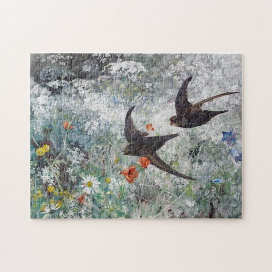 Schlucken und Blume Field, Bruno Liljefors Puzzle (Horizontal)