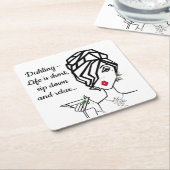 "Schlucken und entspannen..." Rechteckiger Pappuntersetzer (angewinkelt)