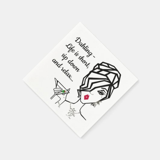 "Schlucken und entspannen..." Serviette (Ecke)