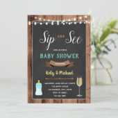 Schlucken und Junge duschen Party Einladung sehen (Stehend Vorderseite)