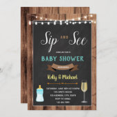 Schlucken und Junge duschen Party Einladung sehen (Vorne/Hinten)