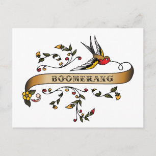 Schlucken und Rollen mit Boomerang Postkarte
