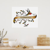 Schlucken und Scroll mit Nahrung Poster (Küche)