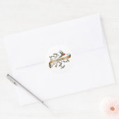 Schlucken und Scroll mit Poesie Runder Aufkleber (Umschlag)
