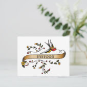 Schlucken und Scroll mit Tattoos Postkarte (Stehend Vorderseite)