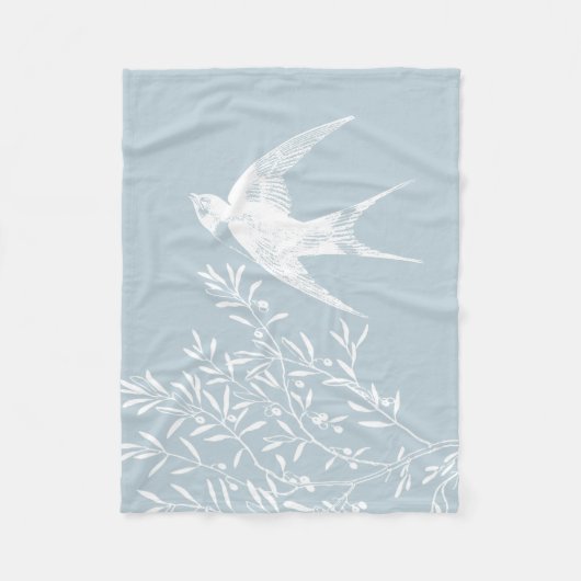 Schlucken von Vögeln, die über Olivenzweige fliege Fleecedecke (Vorderseite)