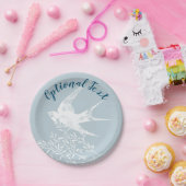 Schlucken von Vögeln, die über Olivenzweige fliege Pappteller (Party)