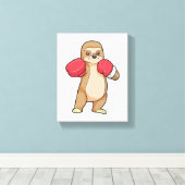 Schlucken wie Boxer mit Boxhandschuhen Leinwanddruck (Insitu (Holzboden))