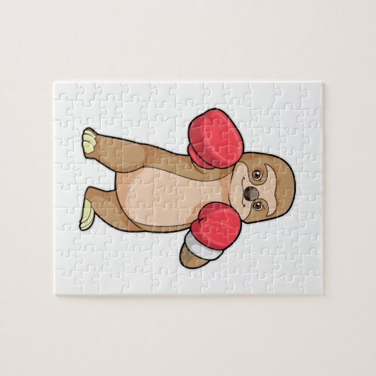 Schlucken wie Boxer mit Boxhandschuhen Puzzle (Horizontal)