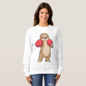 Schlucken wie Boxer mit Boxhandschuhen Sweatshirt (Vorne ganz)