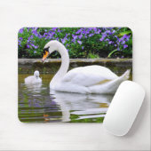 Schluckschwan mit Nestleinen auf Wasser Mousepad (Mit Mouse)