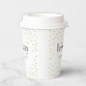 Schluckstunde elegante Goldpolka Punkt Geburtstag Pappbecher (Rechts)