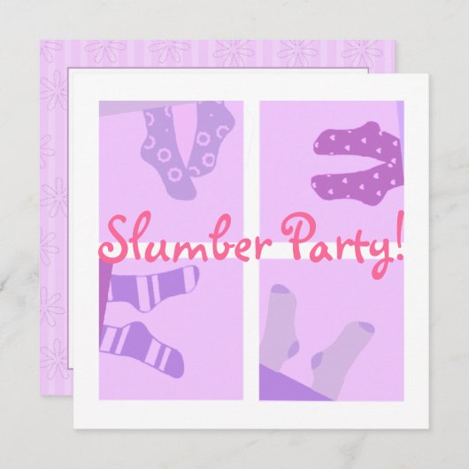 Schlummer-Party Einladung (Vorne/Hinten)