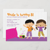 Schlummer-Party Einladungen (Vorne/Hinten)