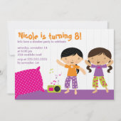 Schlummer-Party Einladungen (Vorderseite)