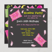 Schlummer-Party-Kissen-Kampf-Einladung Einladung (Vorne/Hinten)