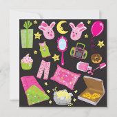 Schlummer-Party-Kissen-Kampf-Einladung Einladung (Rückseite)