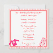 Schlummer-Party-Pyjama-Pantoffel-Checkliste Einladung (Rückseite)