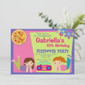 Schlummer-Party-Spaß-Geburtstags-Einladung Einladung (Stehend Vorderseite)