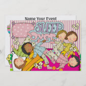 Schlummer Party - Überschlafen Einladung (Vorne/Hinten)