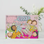 Schlummer Party - Überschlafen Einladung (Stehend Vorderseite)