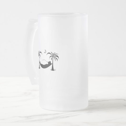 Schlummerhahn Mattglas Bierglas (Vorderseite Links)