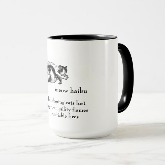 Schlummernde Katzen: Haiku - Tasse für Getränke (VorderseiteRechts)