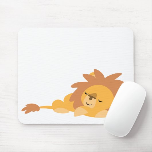 Schlummernder Cartoon Löwenmousepad Mousepad (Mit Mouse)