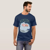 Schlummernder Ferkel-Cartoon T - Shirt (Vorne ganz)