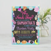 Schlummerschläfer Wer muss schlafen? Einladung (Stehend Vorderseite)