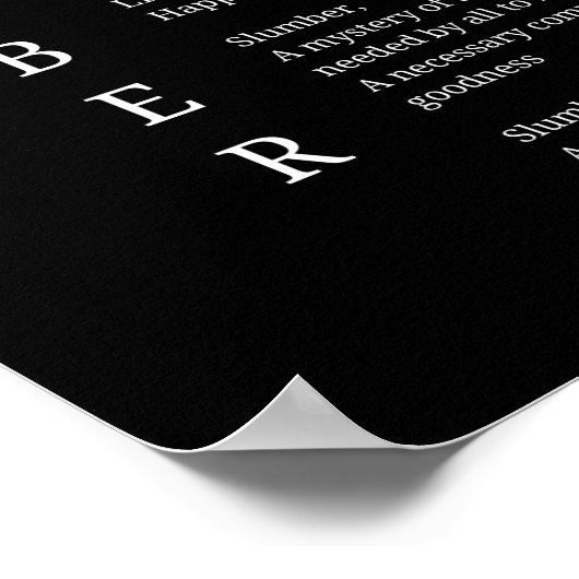 Schlummerschlaftraum-Zeit Poster-Wand-Kunst Poster (Ecke)