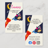 Schlummerschläger-Party-Miete Schlaf Nacht Nanny M Visitenkarte (Vorne/Hinten)