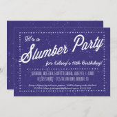Schlummerzeit Party - Überschlafen unter den Stern Einladung (Vorne/Hinten)