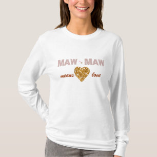 Schlund-Schlund bedeutet Liebe-Herz-T - Shirt