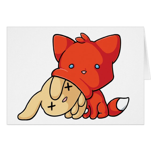 SCHLUP Fox, der Kaninchen isst (Vorderseite (Horizontal))