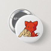 SCHLUP Fox, der Kaninchen isst Button (Vorne & Hinten)