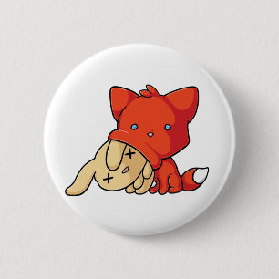 SCHLUP Fox, der Kaninchen isst Button