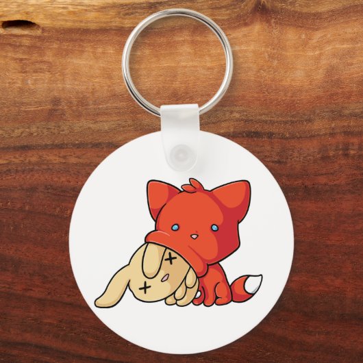 SCHLUP Fox Eating Rabbit Schlüsselanhänger (Vorderseite)