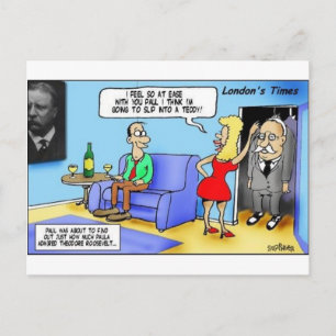 Schlüpf in einen Teddy..Roosevelt Lustige Geschenk Postkarte