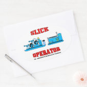 Schlupf-Operator, Schluckline, Wireline-Operator, Ovaler Aufkleber (Umschlag)