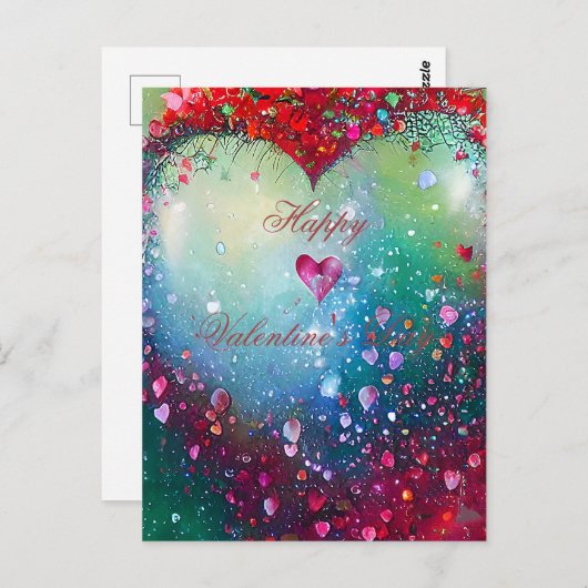 Schlüpfende Herzvalentin Postkarte (Vorne/Hinten)