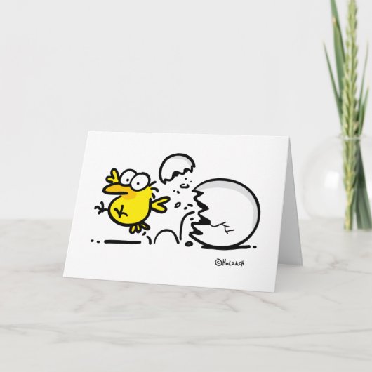Schlüpfendes Küken Feiertagskarte (Vorderseite)