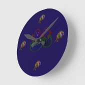 Schlüpflinge mit regenbogenfarbenem Floral Runde Wanduhr (Winkel)