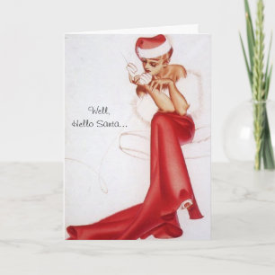 Schlüpfrige Weihnachts-Pin-Up-Grußkarte Feiertagskarte