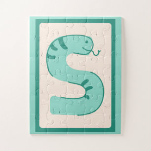 🐍Schlüpfriger Buchstabe "S" Schlangen-Alphabet-Ku Puzzle