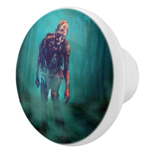 SchlupfrigerJoe schreckliche Zombie-Figur isoliert Keramikknauf